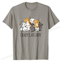 crazy cat lady cute anime kitty cat t shirt cotton tops shirts gift funny normal tshirts