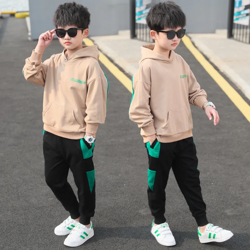 New Splicing Spring Autumn Children's Clothes Suit Baby Boys Sweatshirts + Pants 2pcs/Set Kids Teenage Gift Formal Boy Clothing