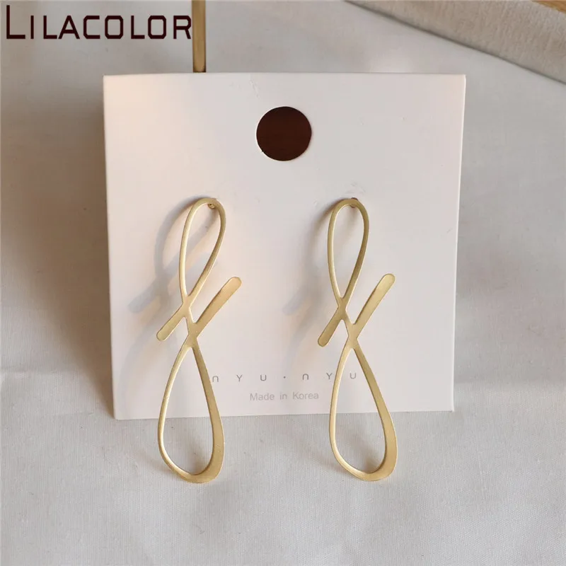 Длинные женские серьги-гвоздики Lilacolor Hyperbole металлические Асимметричные