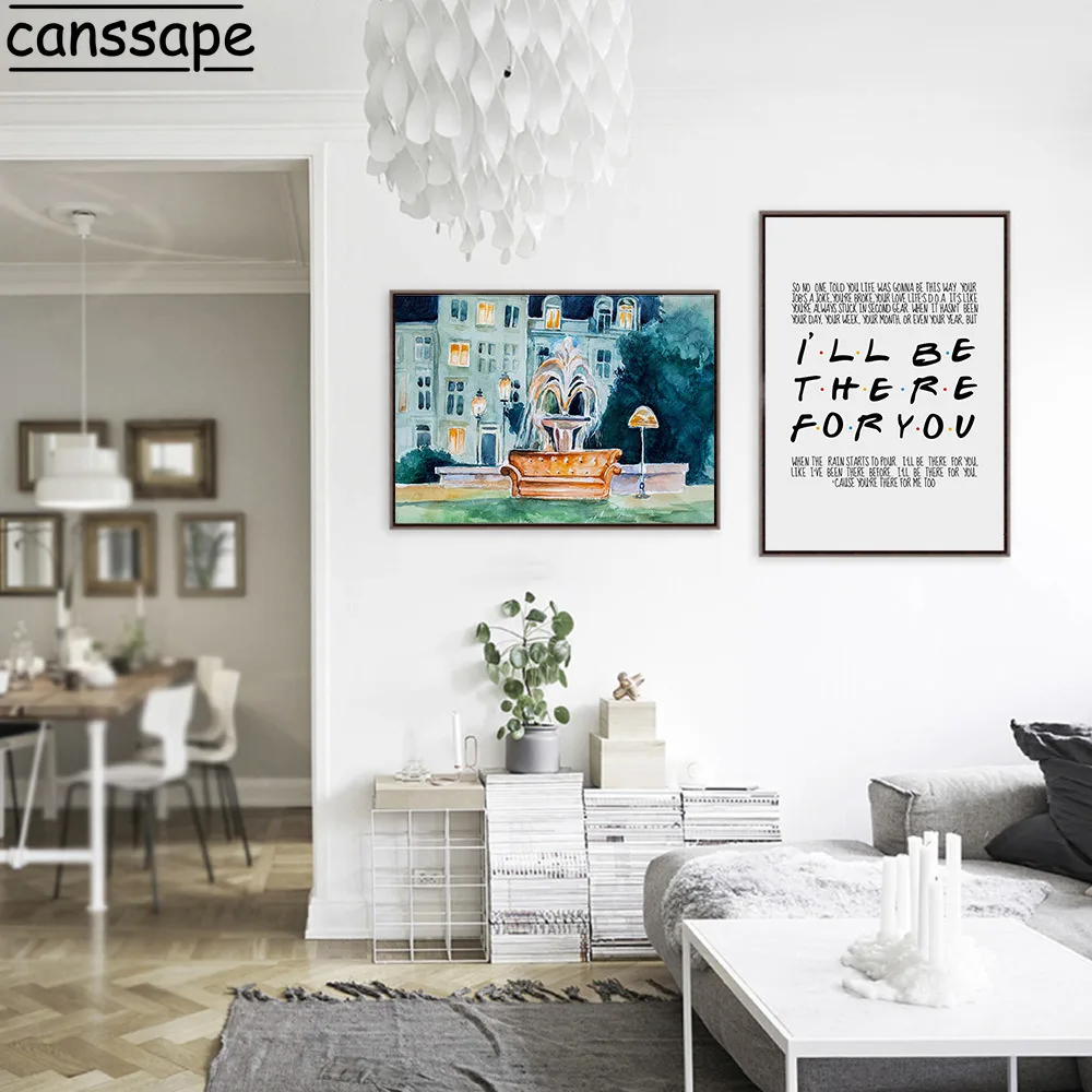 Постер фонтана я буду там для вас друзья постер ТВ-шоу рисование друзей холст