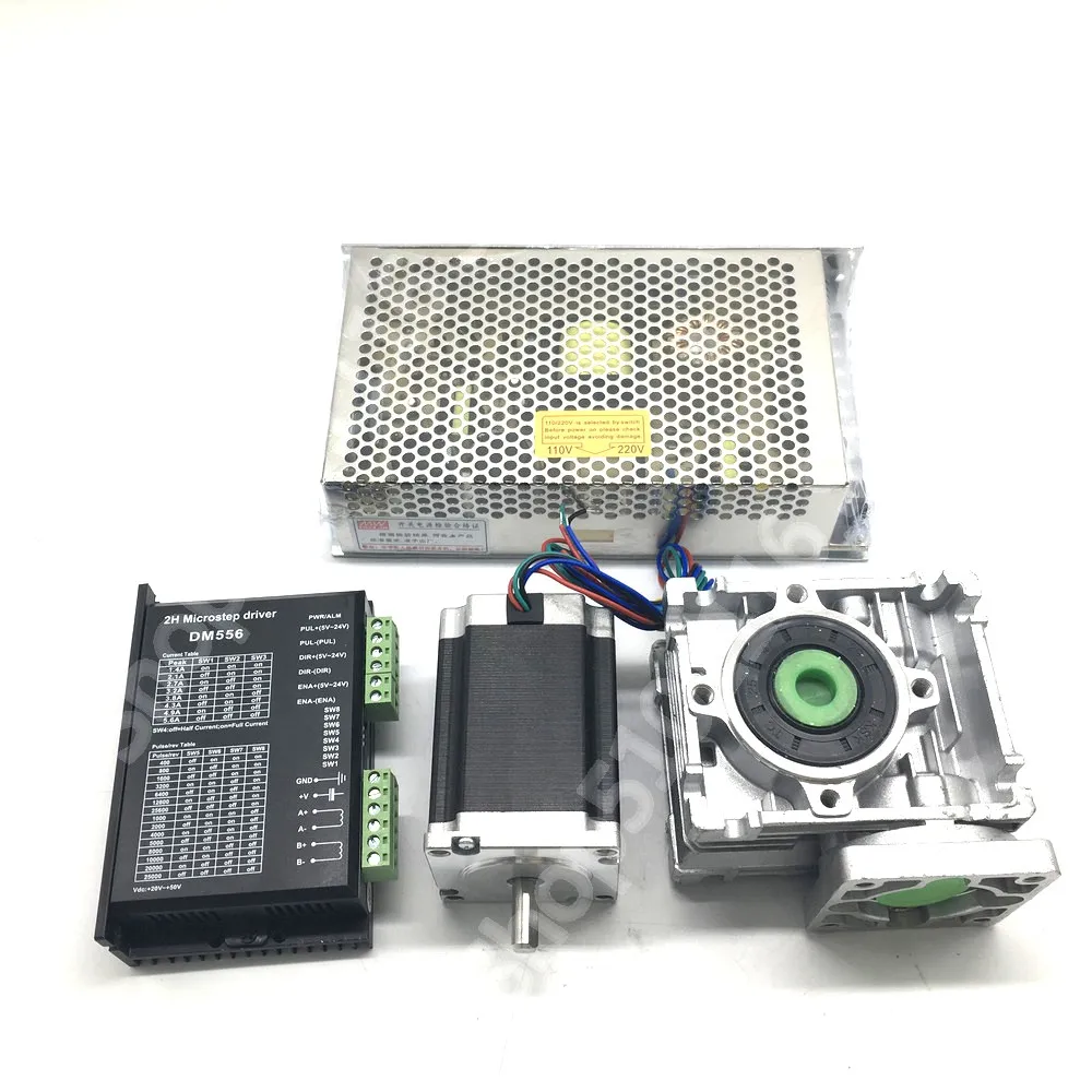 Коэффициент 30:1 турбинный червячный редуктор RV30 + Nema23 1.2NM 56 мм шаговый двигатель 5.6A