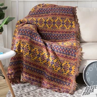 nordic fashion line blanket ethnic style geometric double sided blanket non slip knitted sofa towel sofa blanket blanket
