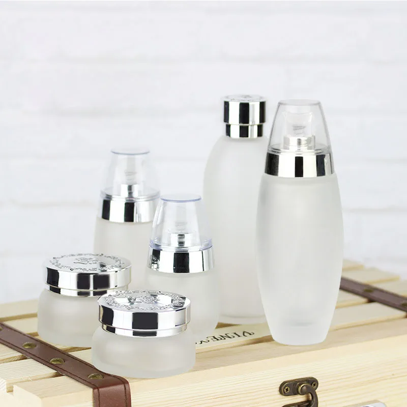 10 шт. портативные Стеклянные Белые матовые дорожные бутылки для макияжа винтовой