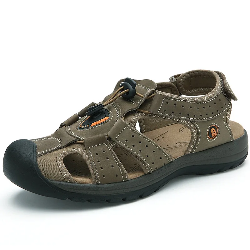 Лидер продаж Брендовые мужские летние сандалии мужская кожаная повседневная