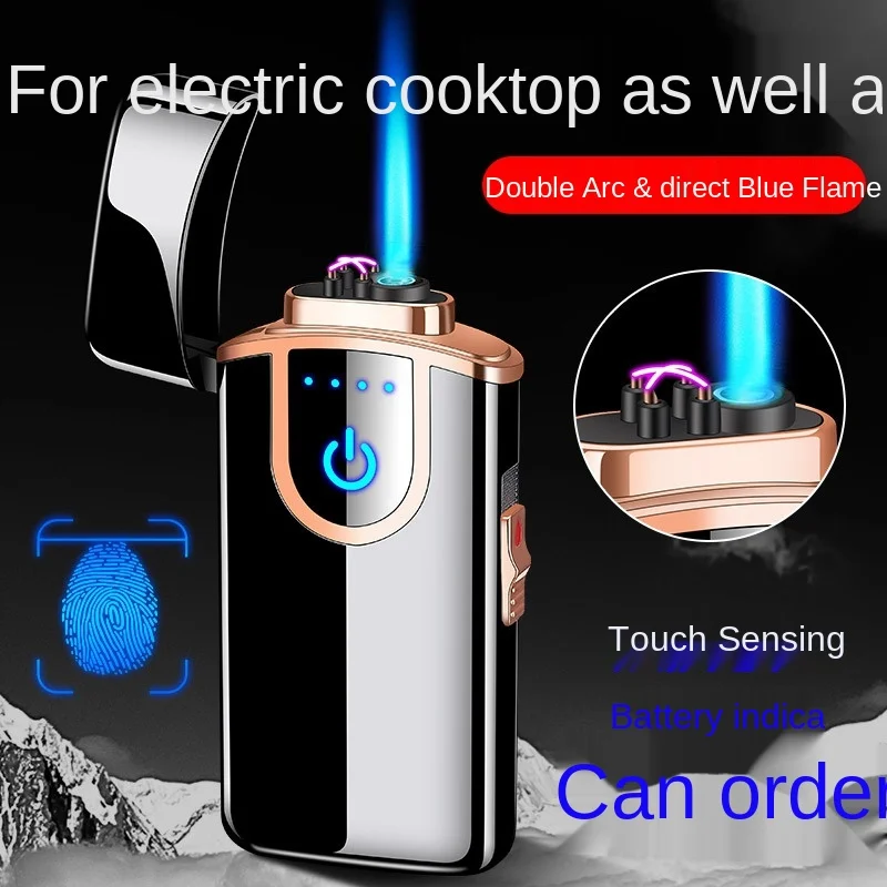 Зажигалка плазменная с двойной дугой защитой от ветра металлическая USB | Дом и сад