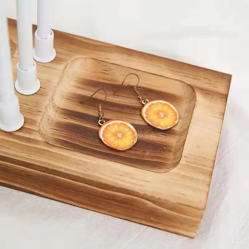 Metal Necklace Display Stand Jewelry Storage White Earring Jewelry Organizer Holder Wooden Storage Tray Store Home Decor Gifts