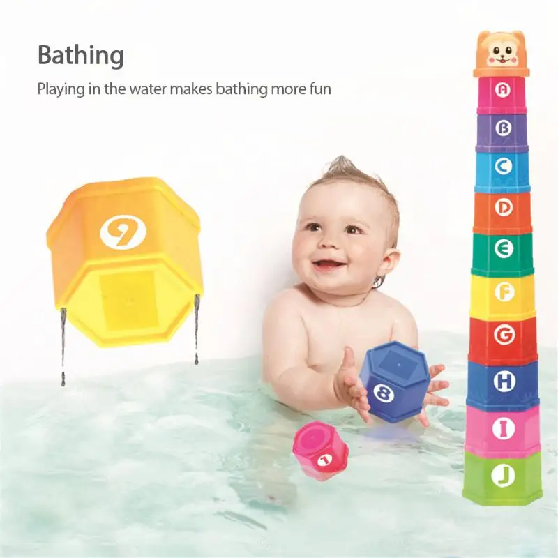 

Rainbow Stacking Ring Tower Stacking Folding Cup Stapelring Blocks Wood Plastic Toddler Toy Baby Toys Infant Gift MontessoriToys