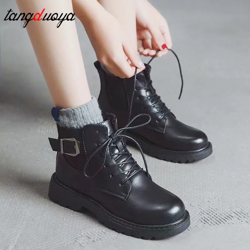 2020 новые зимние мотоциклетные ботинки с пряжкой женские ботильоны в британском