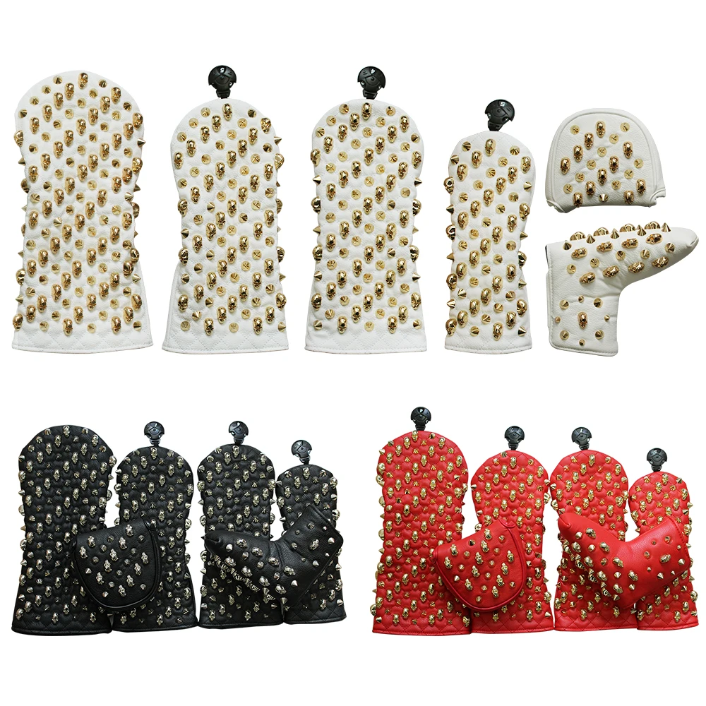 Заклепки в виде черепа головной убор для гольфа Обложка водителя гибридный