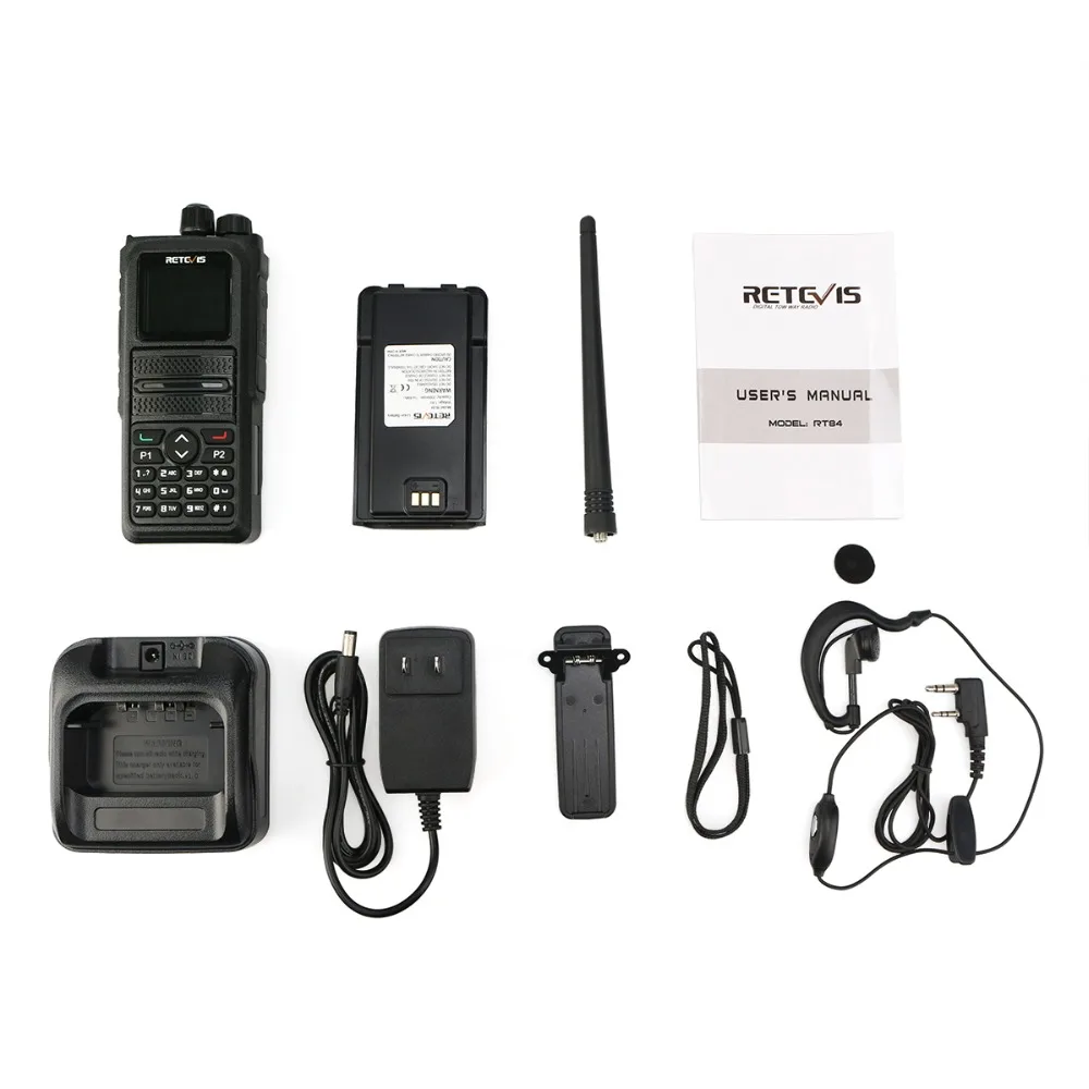 Retevis 5 Вт RT84 DMR цифровой/аналоговый двухдиапазонный радиоприемник 3000CH портативный любительский радиоприемопередатчик+ кабель для программирования