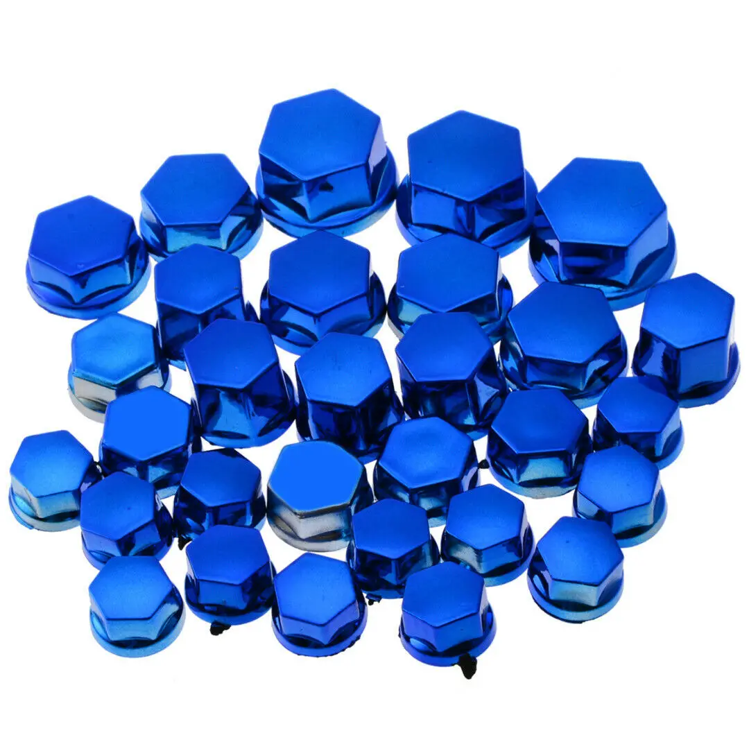 

30PCS/Set Blue Moto Nut Cover Racing Motorcycle Modification Accessories Head Cover Screws Decorative Parts Car Styling Lug Nuts