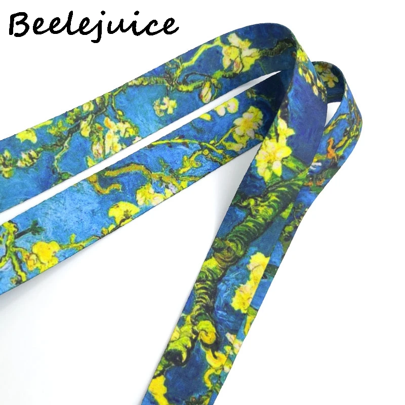 

24pcs Van gogh almond tree Neck Lanyard keychain Mobile Phone Strap ID Badge Holder Rope Key Chain Keyrings cosplay Accessory