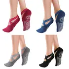 N58B носки для йоги для женщин Нескользящие ручки и ремешки для фитнеса Спорт балет Пилатес носки