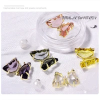 1 pieces of ice transparent aurora butterfly 3d nail decoration fashion crystal diy jewelry manicure design accessories