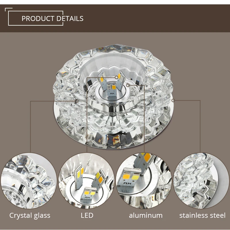 Современный светодиодный потолочный светильник в виде кристалла AC 110V 220V