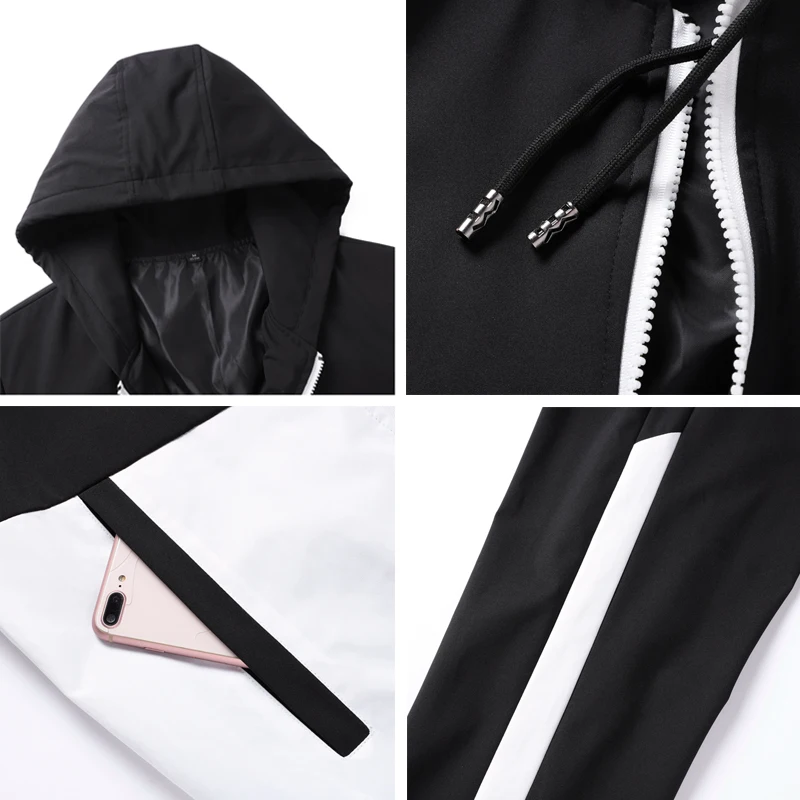 

Spring Patchwork Hip Hop New Casual Men's Sets 2021 Fashion 2 Piece Sets Clothes Men Streetwear Fitness Male Tracksuit