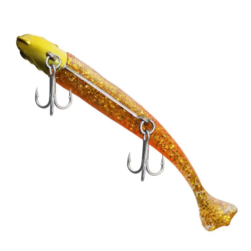 

Soft Fishing Lure Simulation Fish Bait with Hard Metal Jig Hook for Trout Bass XXUF