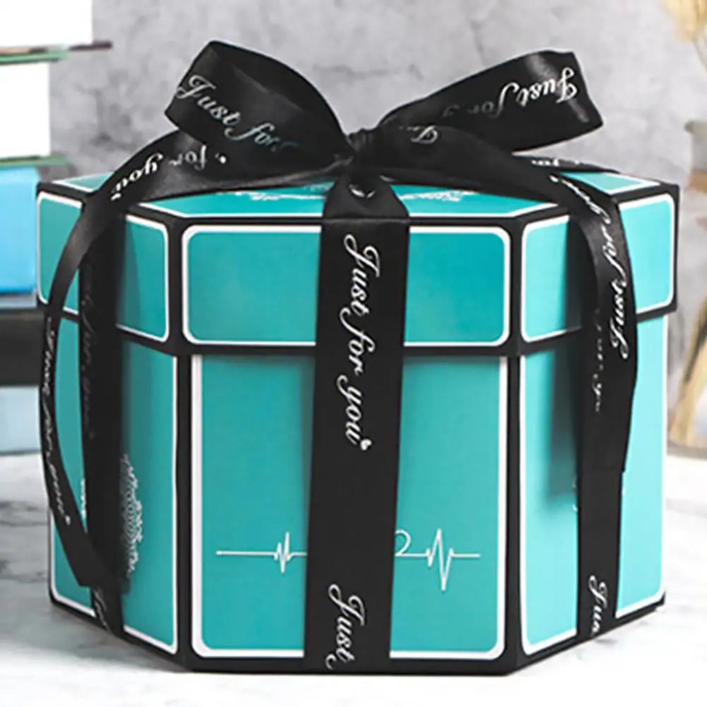 Шестигранный многослойный DIY памяти скрапбук фотоальбом коробка Валентина