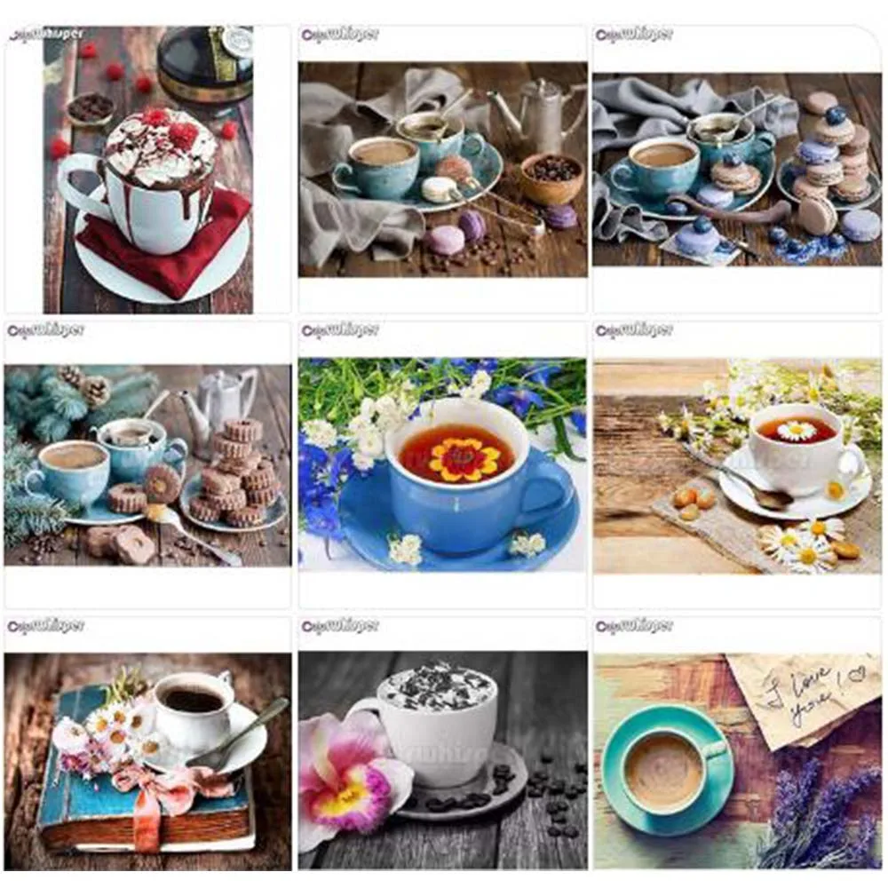 Алмазная живопись 5D квадратная/круглая вышивка кофе чай торт пончики алмазная