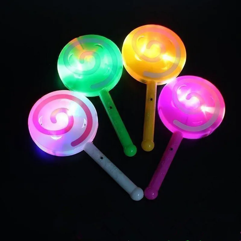 

Lollipop LED Glowing Light Sticks Baby Children Flashing Rattle Bell Party Glow Wand wedding birthday Ramadan Decoration 2022