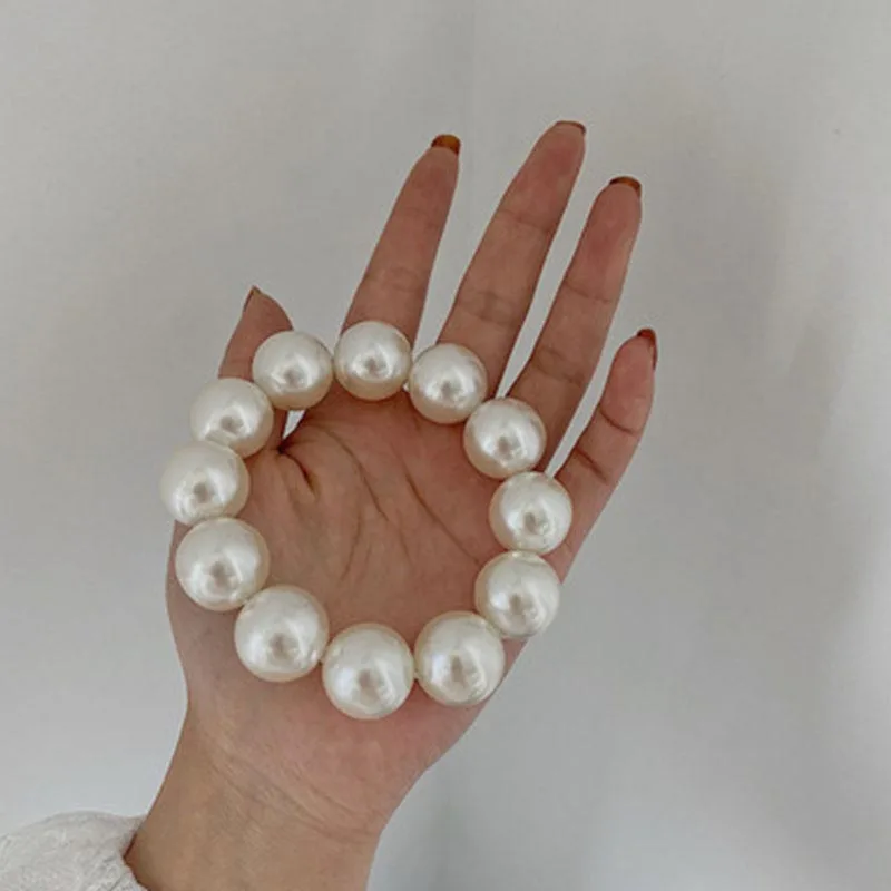 

Woman Big Pearl Hair Ties Fashion Korean Style Hairclips Hairband Scrunchies Girls Ponytail Holders Rubber Band Hair Accessories