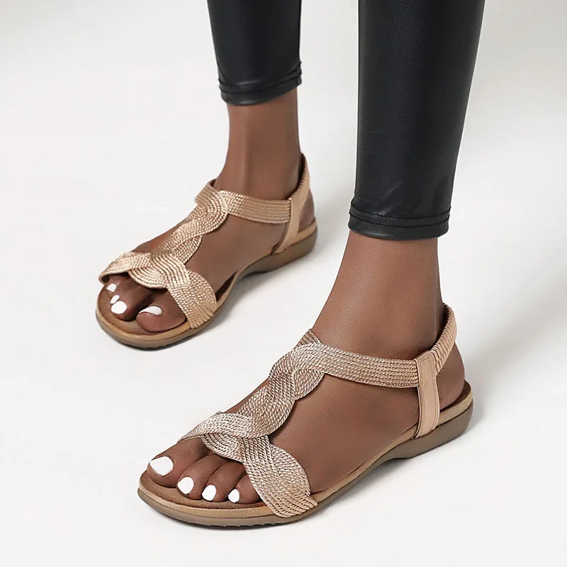 Новинка 2020 года Летние женские сандалии на плоской подошве Повседневные