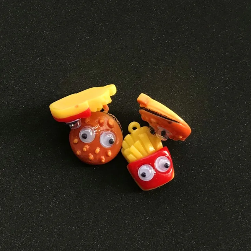 10 шт смолы Flatback еда гамбургер и картофель фри для Подвеска ключей на шею DIY