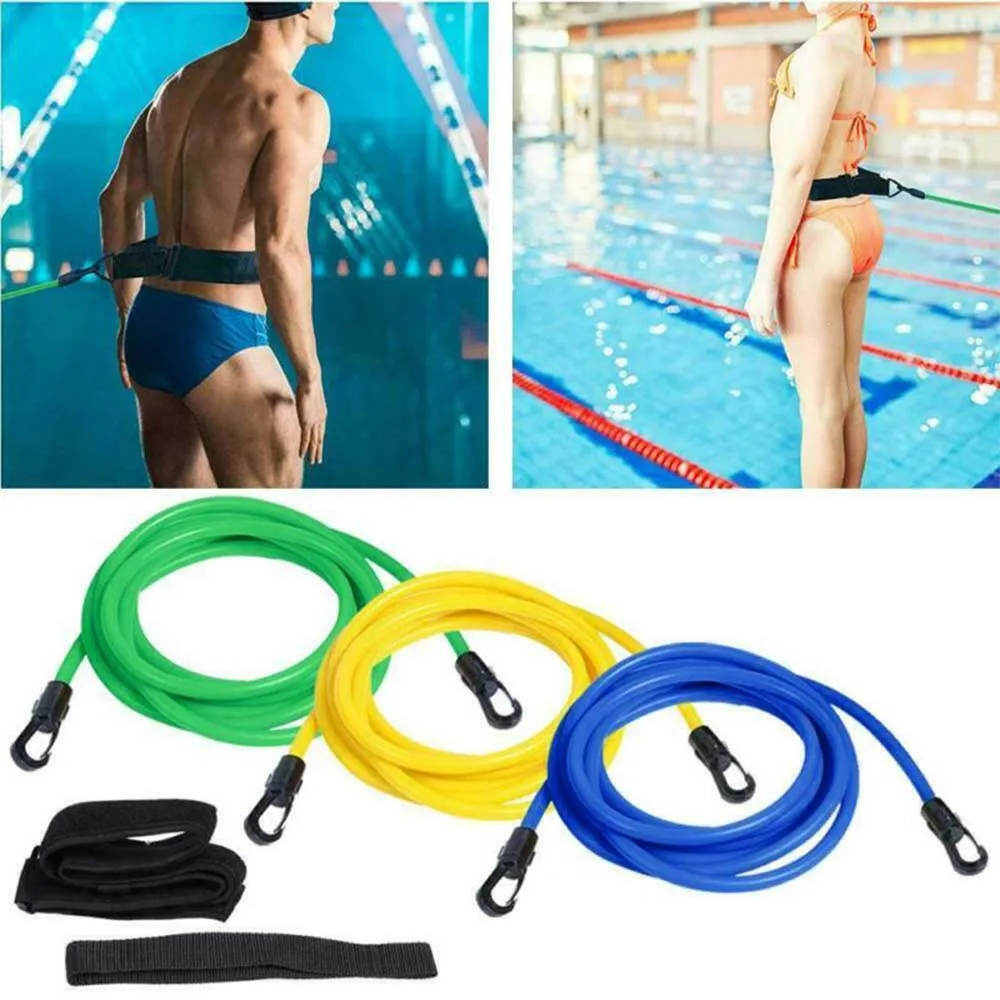 

3/4m Adjustable Swim Training Resistance Elastic Belt Running Swimming Exerciser Safety Rope Latex Tubes Pool Training Tools