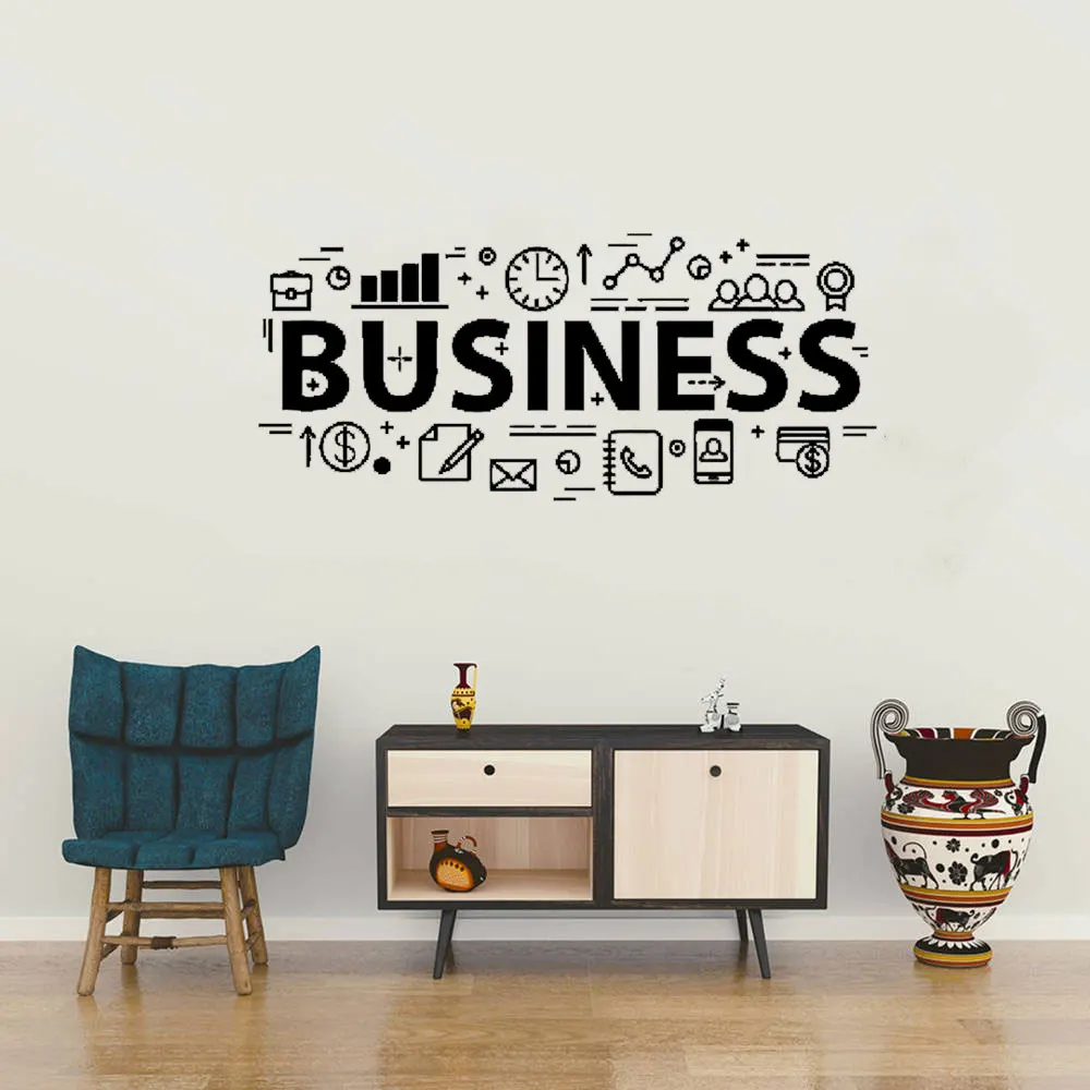 

Office Business Plan Wall Sticker Decasl Idea Teamwork Worker Delicate Office Decoration Murals Unique Gift DW7060ble DW7058
