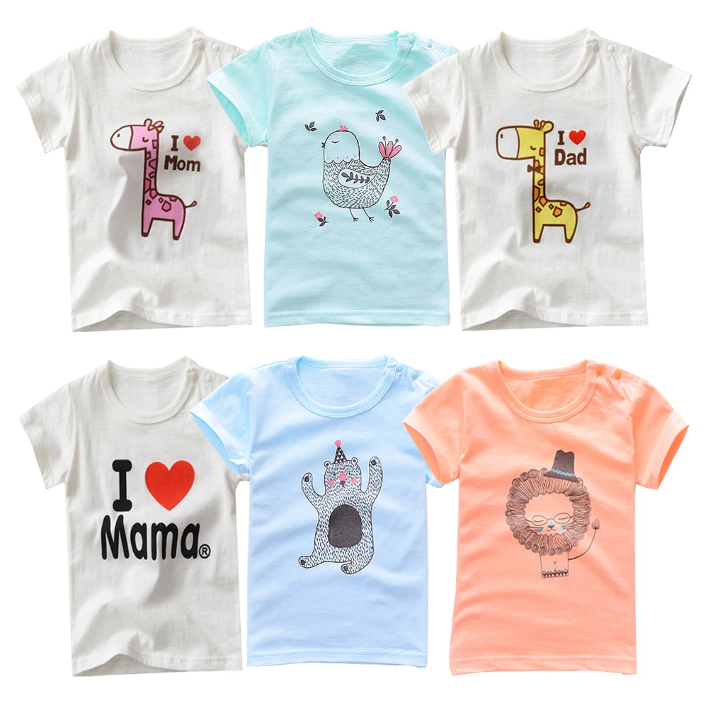 Новые хлопковые детские футболки летние с коротким рукавом для девочек одежда