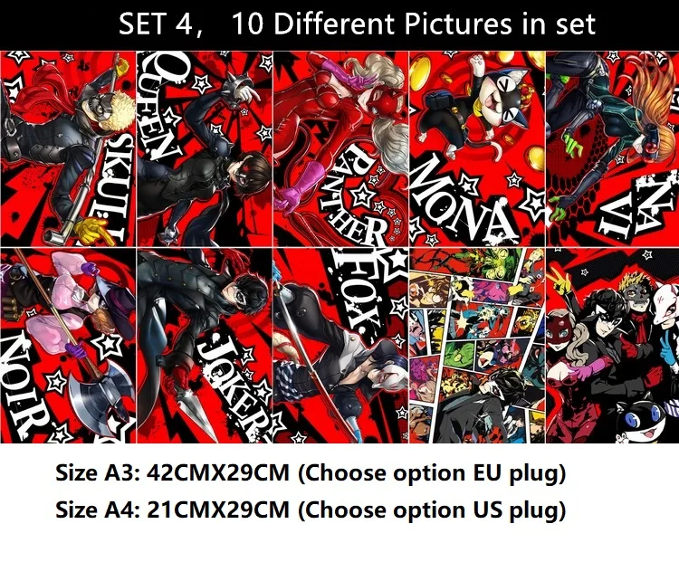 10 шт./лот аниме Persona 5 постер открытка Рен Амамия Моргана Сакамото такамаки