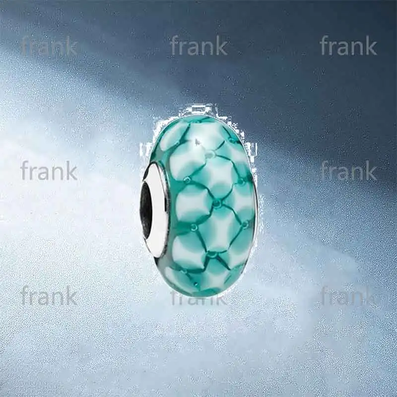 

791625-Decorative-silver-charm-with-teal-Murano-glass