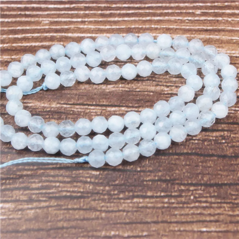 

LanLi 2/3/4mm aquamarines small beads fashion jewelry interval loose beads DIY bracelet necklace earrings and accessories
