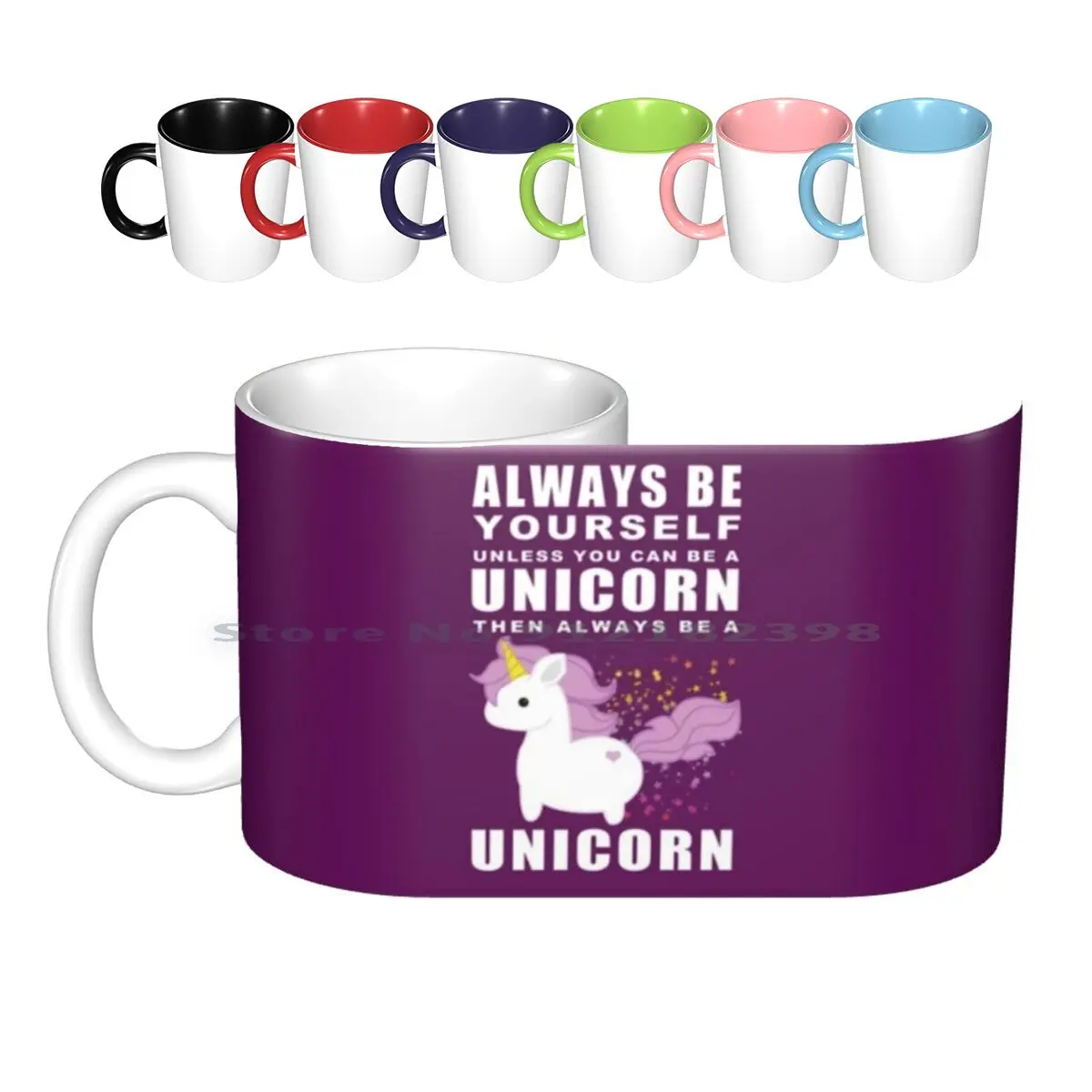 

Always-Unicorn Ceramic Mugs Coffee Cups Milk Tea Mug Unicorn Fabulous Always Cute Japanese Rainbows Stars Fat Chubby Horse Horn