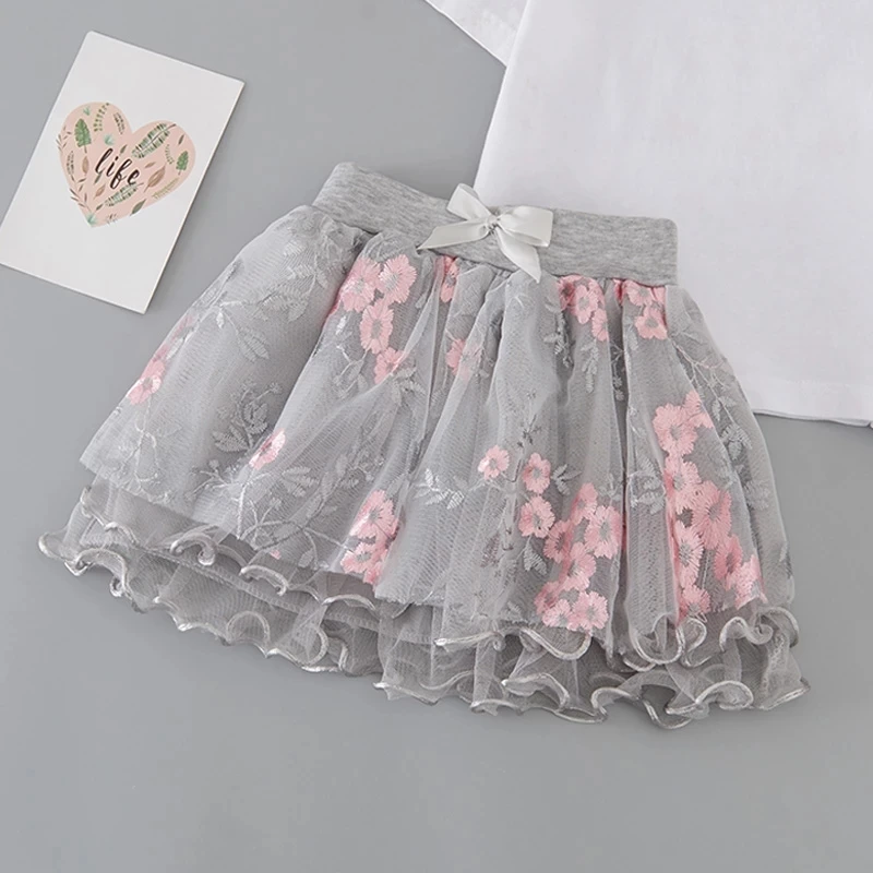 

Gauze puff skirt Spring Fall Summer Clothing Children Girl Cute Baby Kid Floral Tutu Skirts Flower Princess High Quality 2-9Y