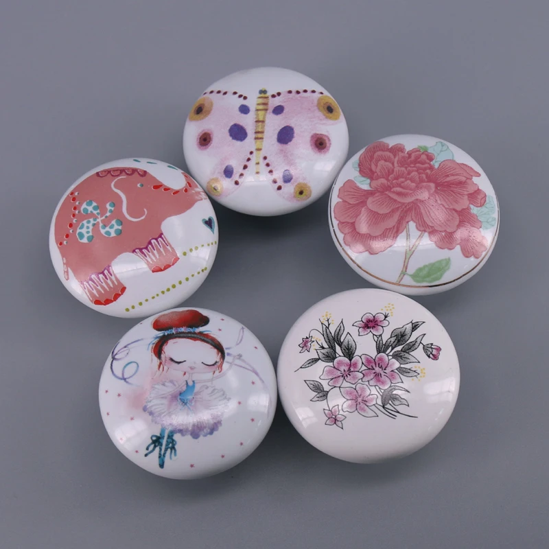 1 шт. белые ручки для комода с мультяшными персонажами керамические детской