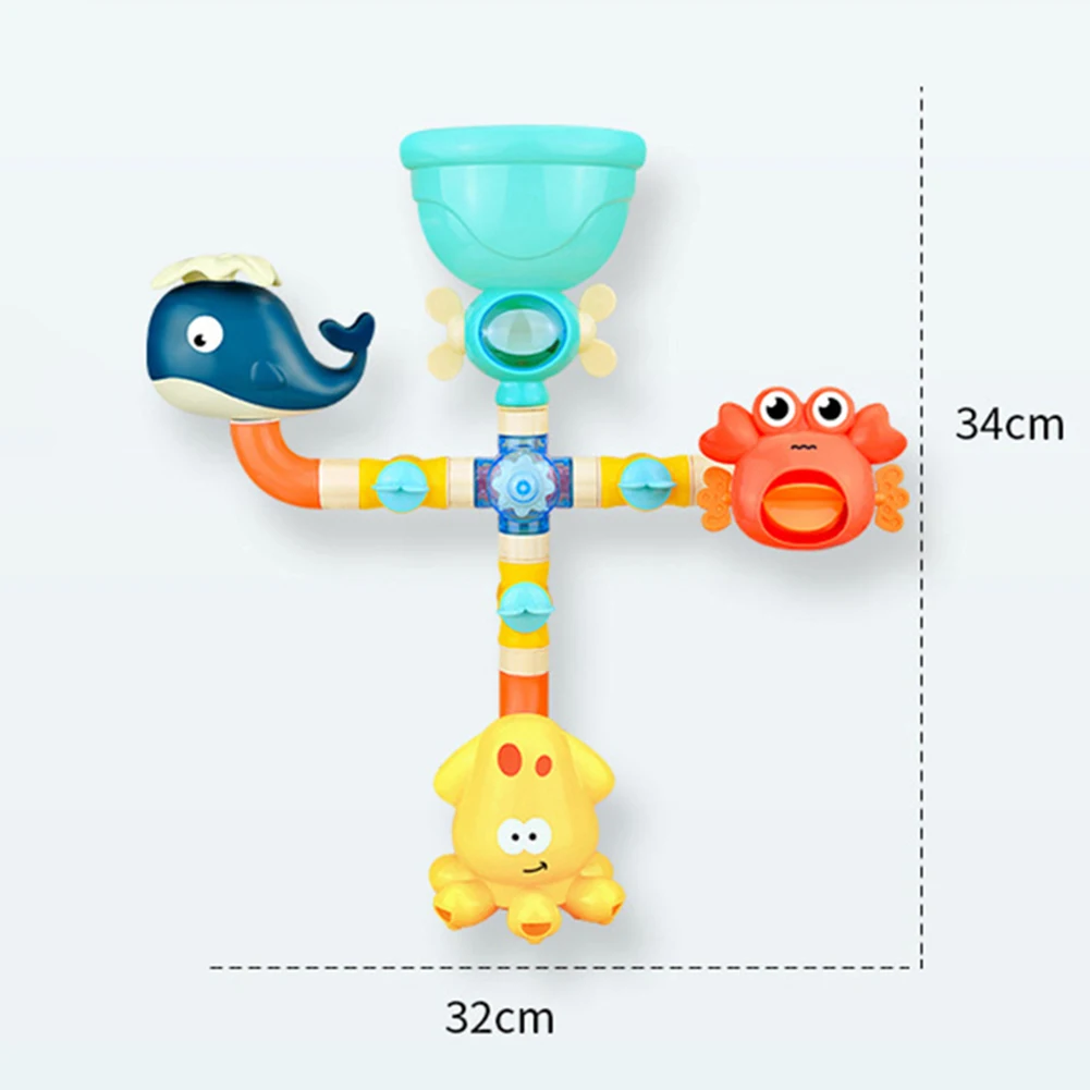 

Bath Toys Baby Water Game Faucet Shower Whale Crab Waterwheel Dabbling Water Spray Set For Kids Animals Bathroom Summer Toys