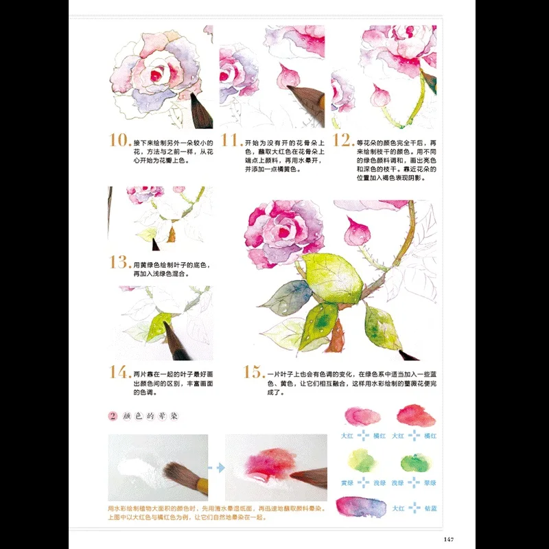 

Chinese Ancient Aesthetic Watercolor Painting Introductory Book Watercolor Primer Tutorial Coloring Book for Adult Kid