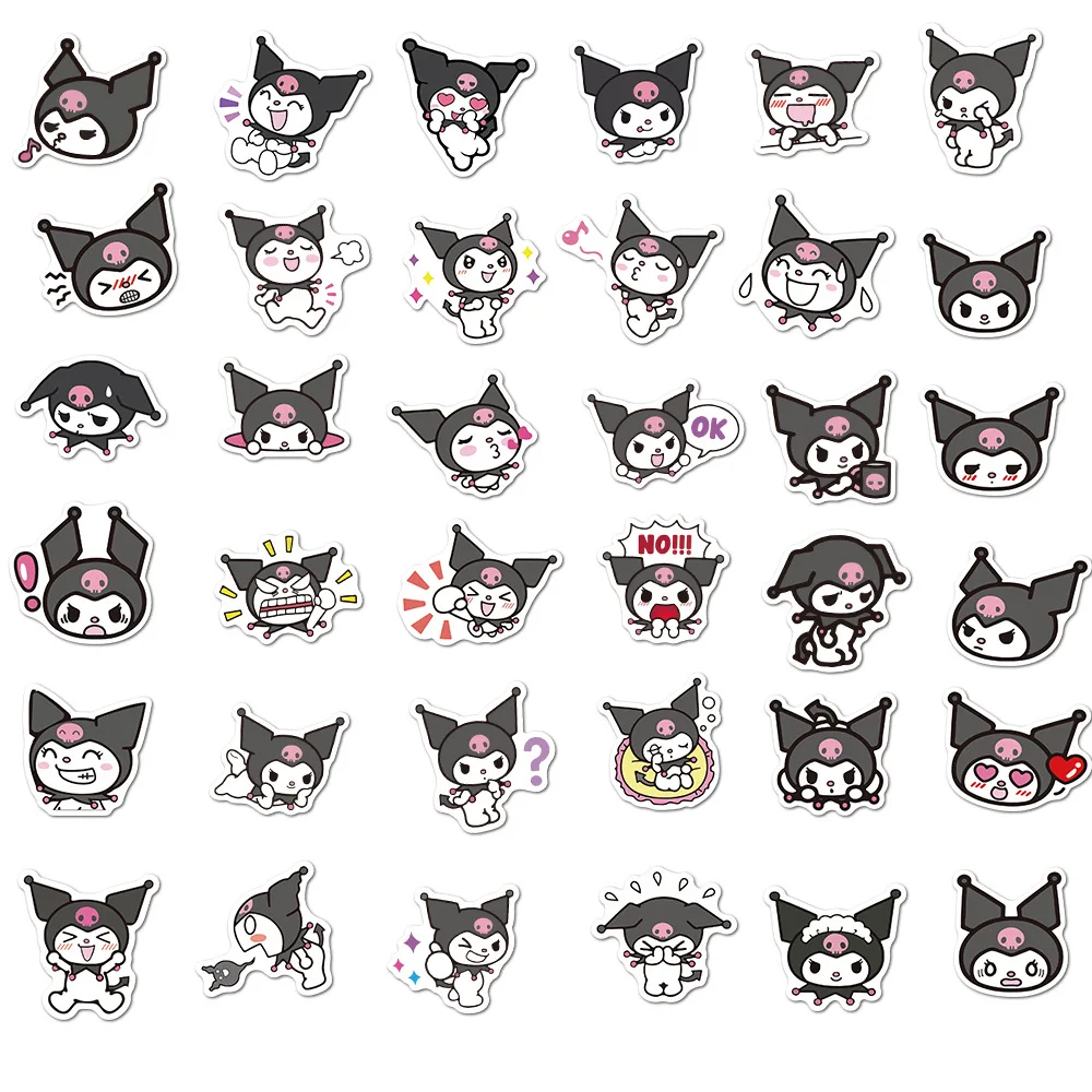 

100 PCS Kuromi Melody Keroppi Pekkle Gudetama Cute Stickers for Letter Diary Scrapbooking Stationery Pegatinas Kids Sticker