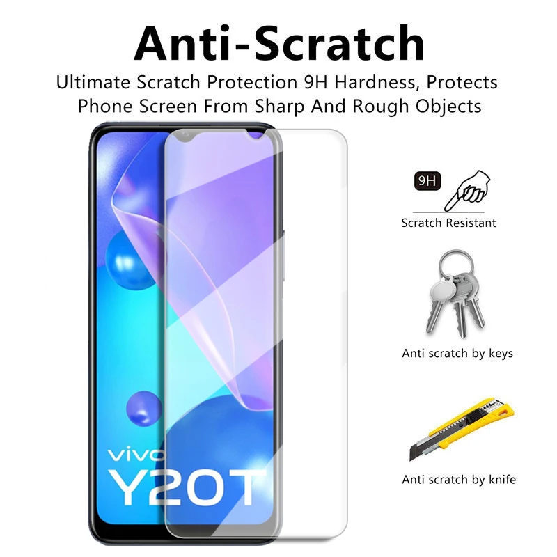 Protector de pantalla de vidrio transparente para Vivo Y20T, pel&iacute;cula de lente de c&aacute;mara de vidrio templado 9H, para Y20T, Y20, Y20G, Y21, Y21s, Y95, Y53s, Y33s, Y17-3