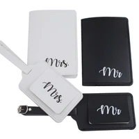 4pcs pu leather mr mrs luggage tags passport covers for couples travel honeymoon wedding bridal shower gift l5yb
