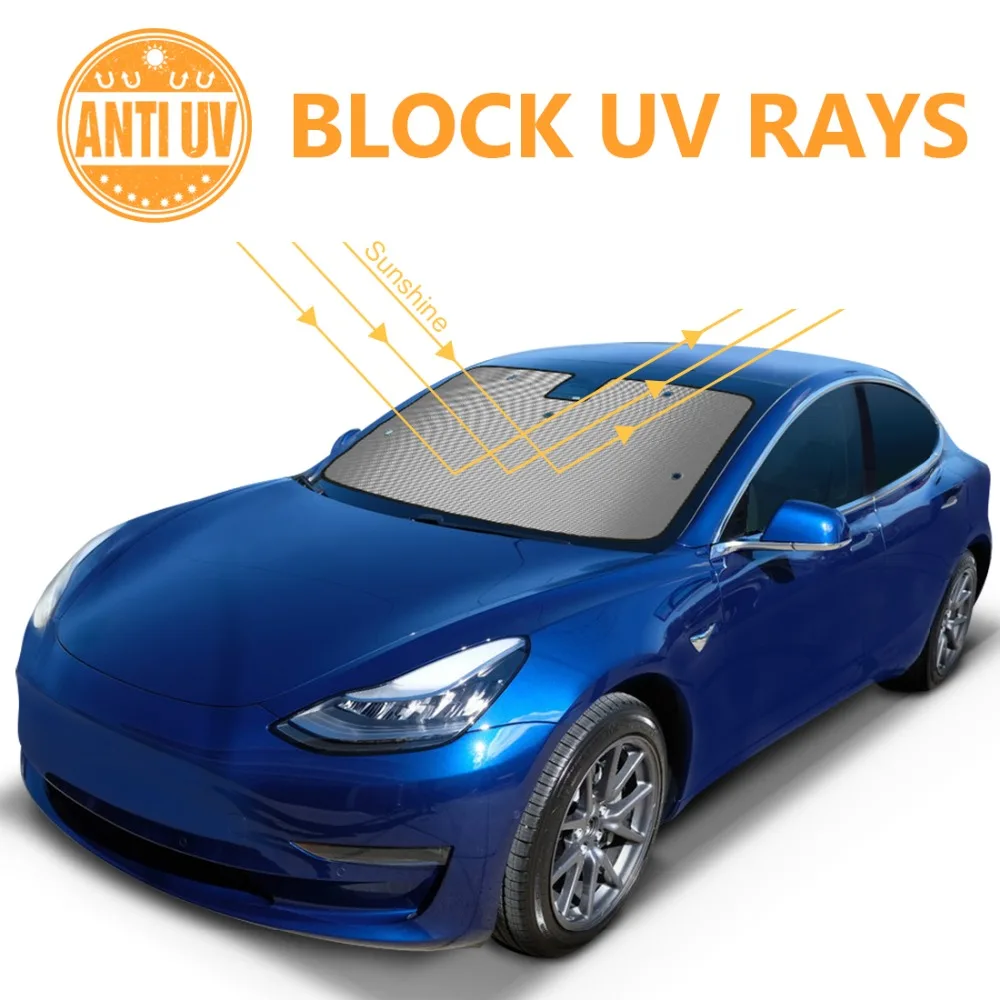 Автомобильный солнцезащитный козырек для Tesla модель 3 солнцезащитный козырек для автомобиля солнцезащитный занавес сетка солнцезащитный козырек Солнцезащитный козырек передний лобовое стекло УФ