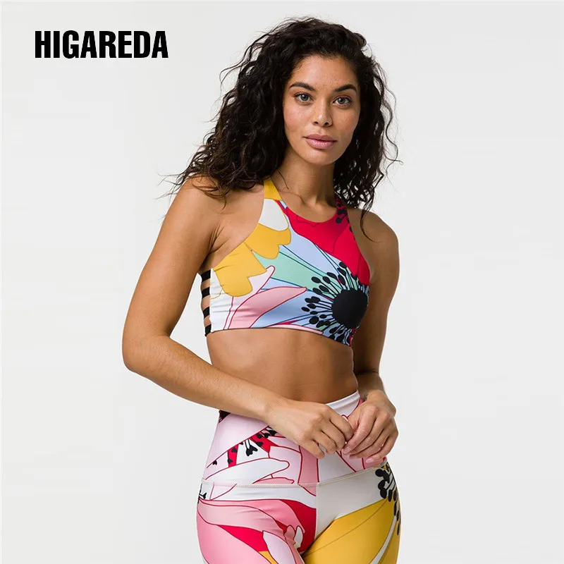

Women Fitness Tracksuit Women Vintage 2 Piece Set Print Padded Elastic Corp Top Long Leggings Casual Womens Sets New