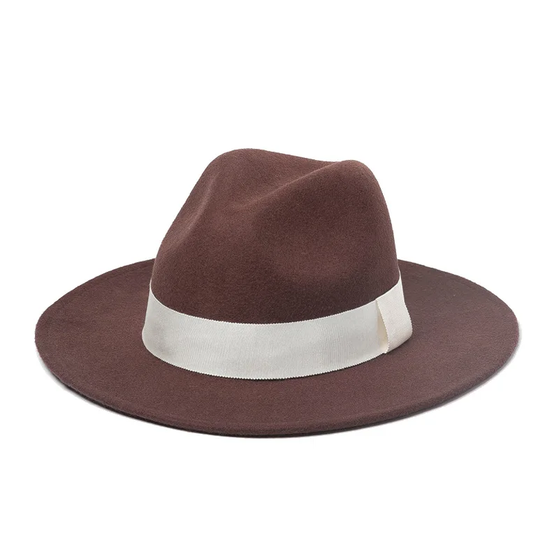 USPOP новые женские густая шерсть шляпы 100% джазовые Женская широкополая