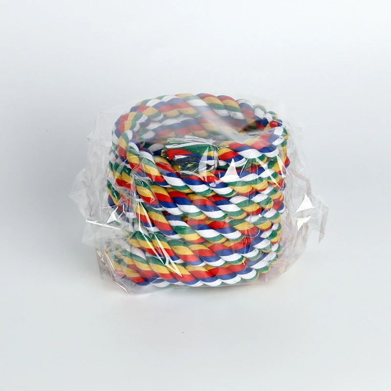 

Parrot Rope Bell Cage Decoration Chew Bird Toy Parrot Rope Hanging Braided Colorful Stand Training Accessories Chew Rope