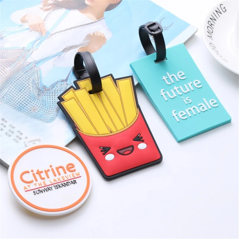 Cartoon Luggage Tags Silica Gel Suitcase ID Address Label Holder Baggage Boarding Tags Travel Accessories