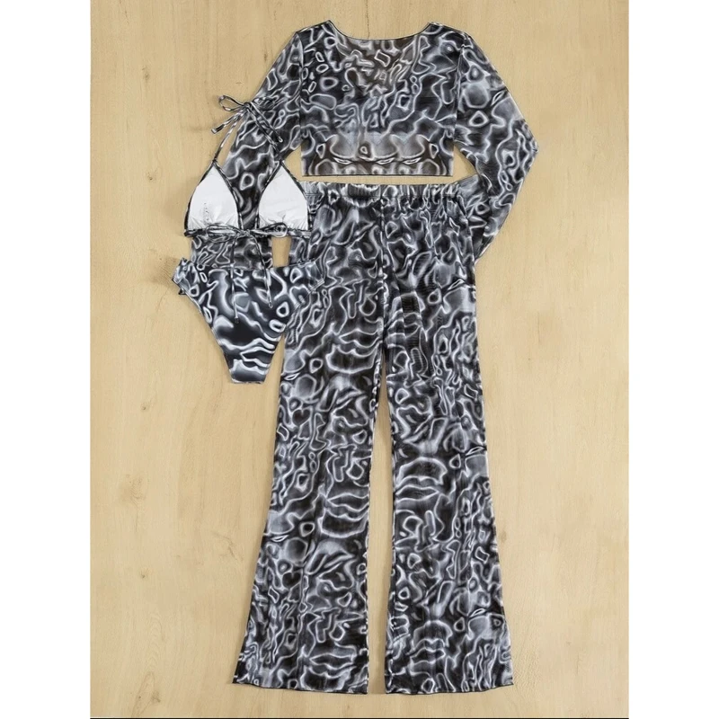 Новинка 2022 года Соблазнительный комплект бикини 4 шт./компл. накидка купальник