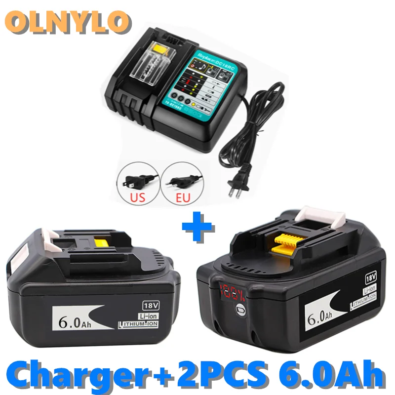 

BL1860 Rechargeable Battery 18 V 6000mAh Lithium Ion for Makita 18v Battery 6ah BL1840 BL1850 BL1830 BL1860B LXT400+charger