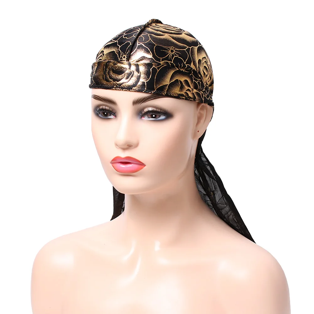 Мужские и женские разноцветные банданы из полиэстера Durag с длинным хвостом