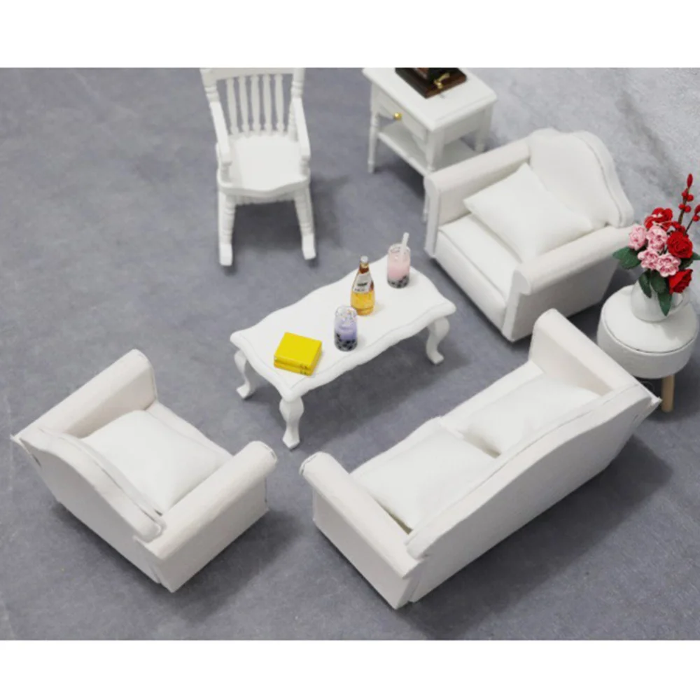 

1 Set Mini Scene Sofa Decors Pocket Furnitures Ornament Throwing Pillow Miniatures DIY Kids (Light Green)